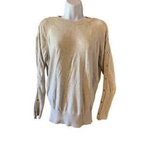 All Saints Suzie Small Snap Sleeve Gray Women's Sweater